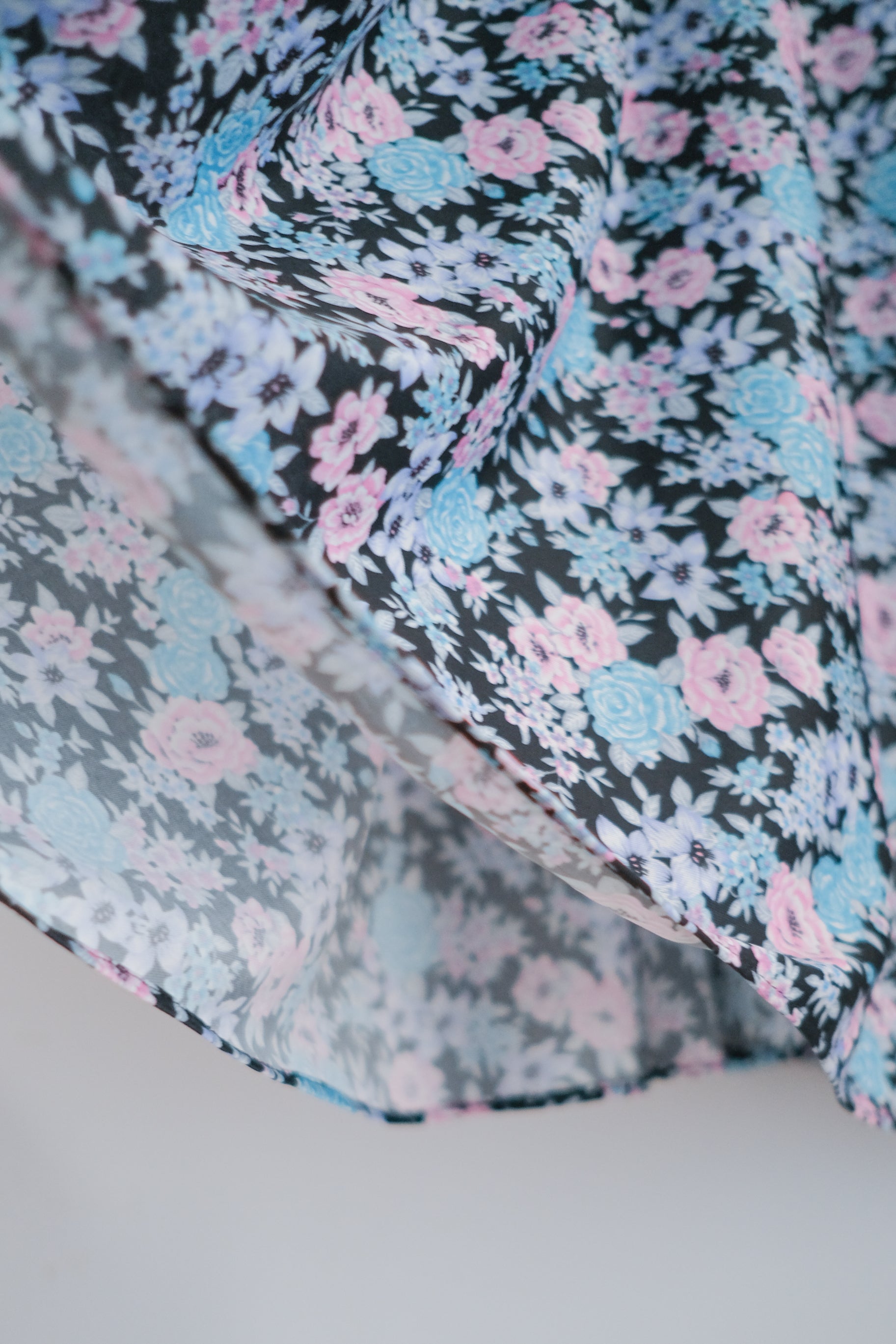 1980's Floral Print Lace Collar Dress / 古著印花蕾絲領洋裝
