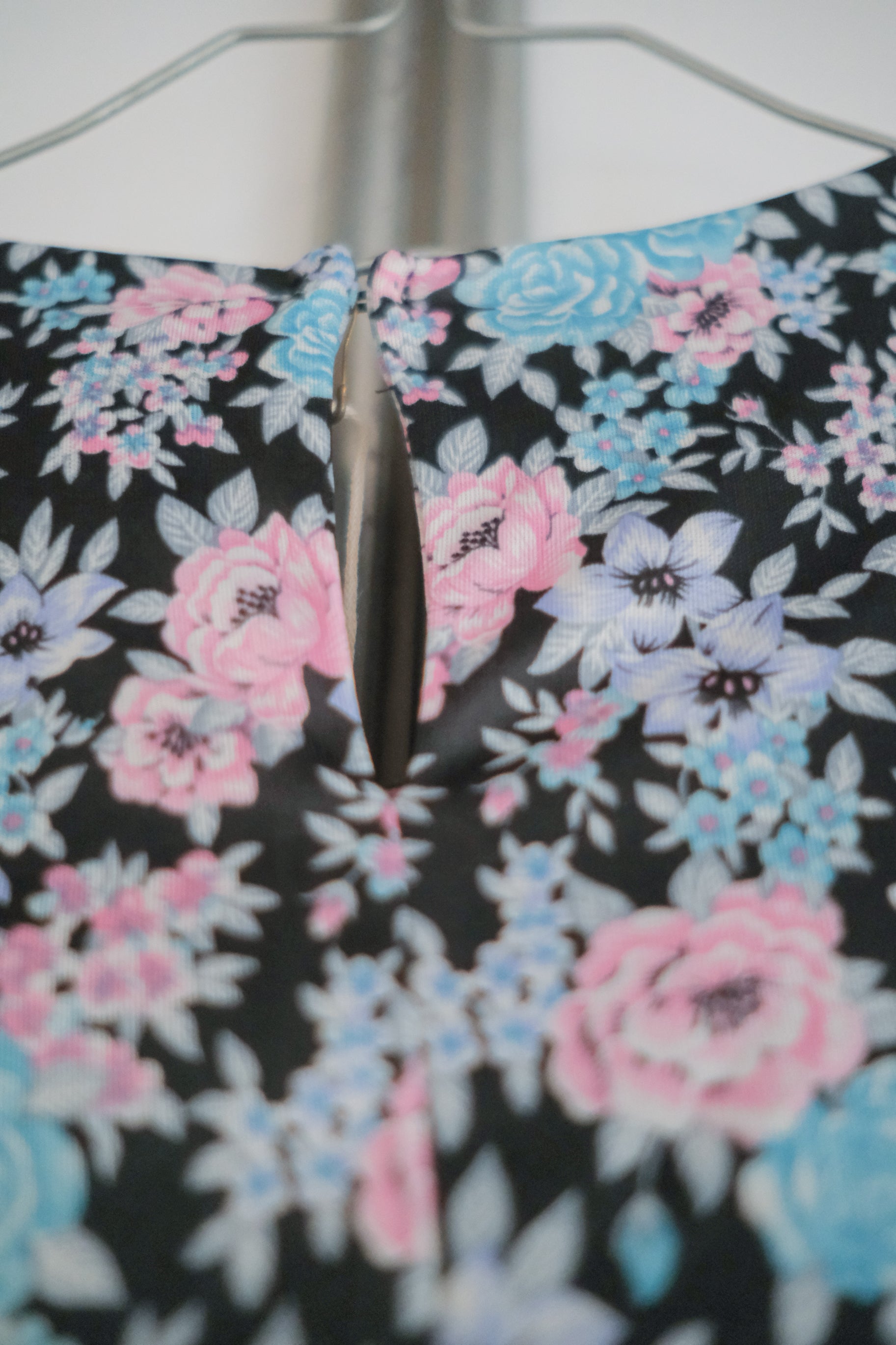 1980's Floral Print Lace Collar Dress / 古著印花蕾絲領洋裝