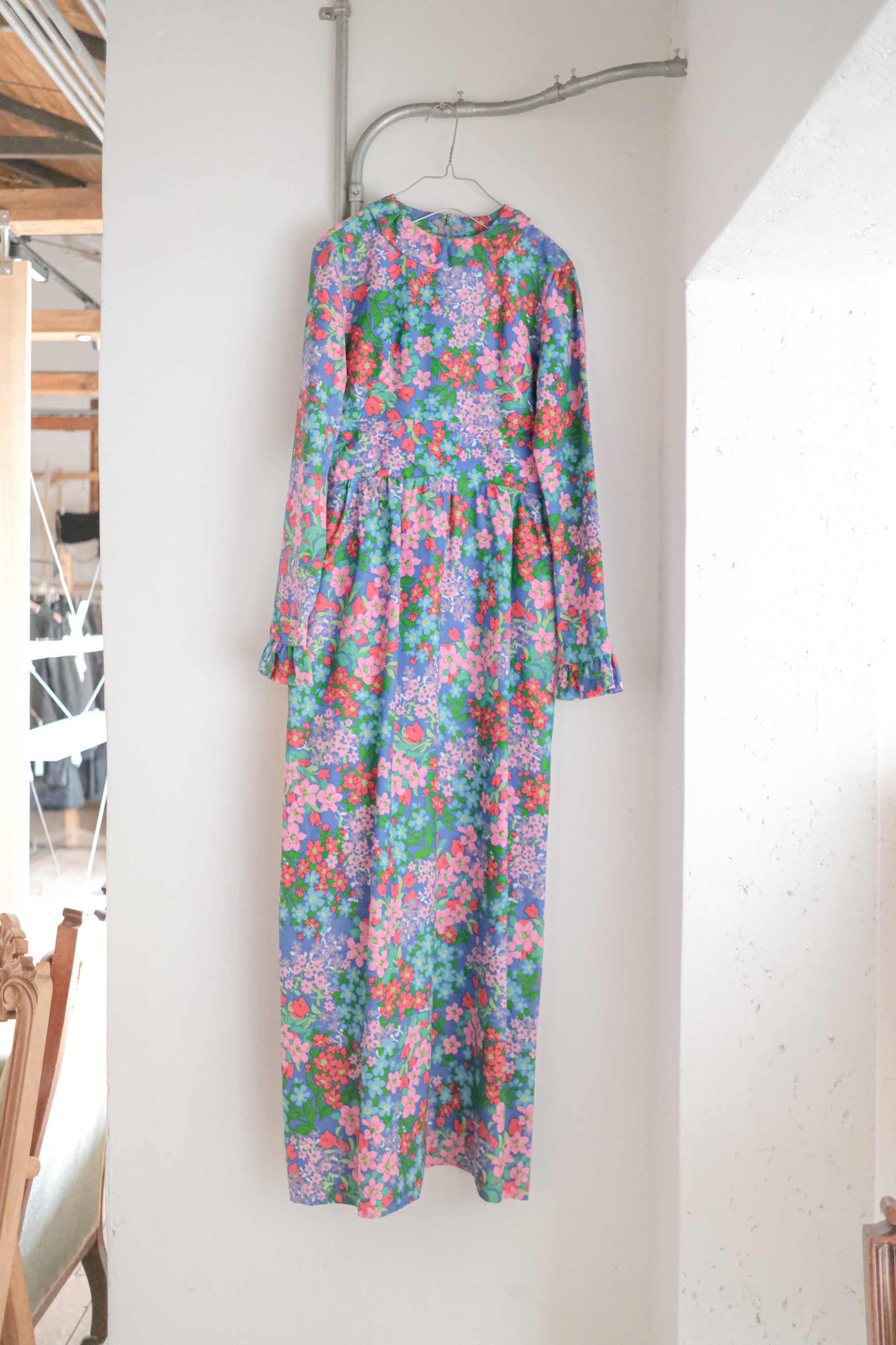 Vintage Spring Floral Maxi Dress / 鬱金香印花長洋裝