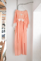 Vintage 1970's Peach Gauze Prairie Dress / 古著蜜桃色棉紗長洋裝