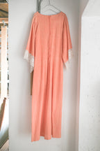 Vintage 1970's Peach Gauze Prairie Dress / 古著蜜桃色棉紗長洋裝