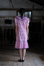 Vintage Ruffled Collar Hawaii Dress / 古著粉紫雪花荷葉領夏威夷洋裝