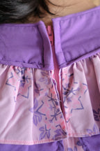 Vintage Ruffled Collar Hawaii Dress / 古著粉紫雪花荷葉領夏威夷洋裝