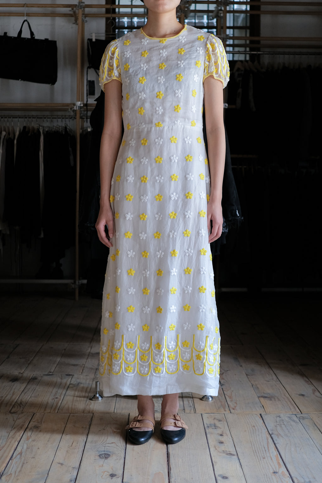 Vintage Silk Gauze Floral Dress / 古著絲質小花洋裝