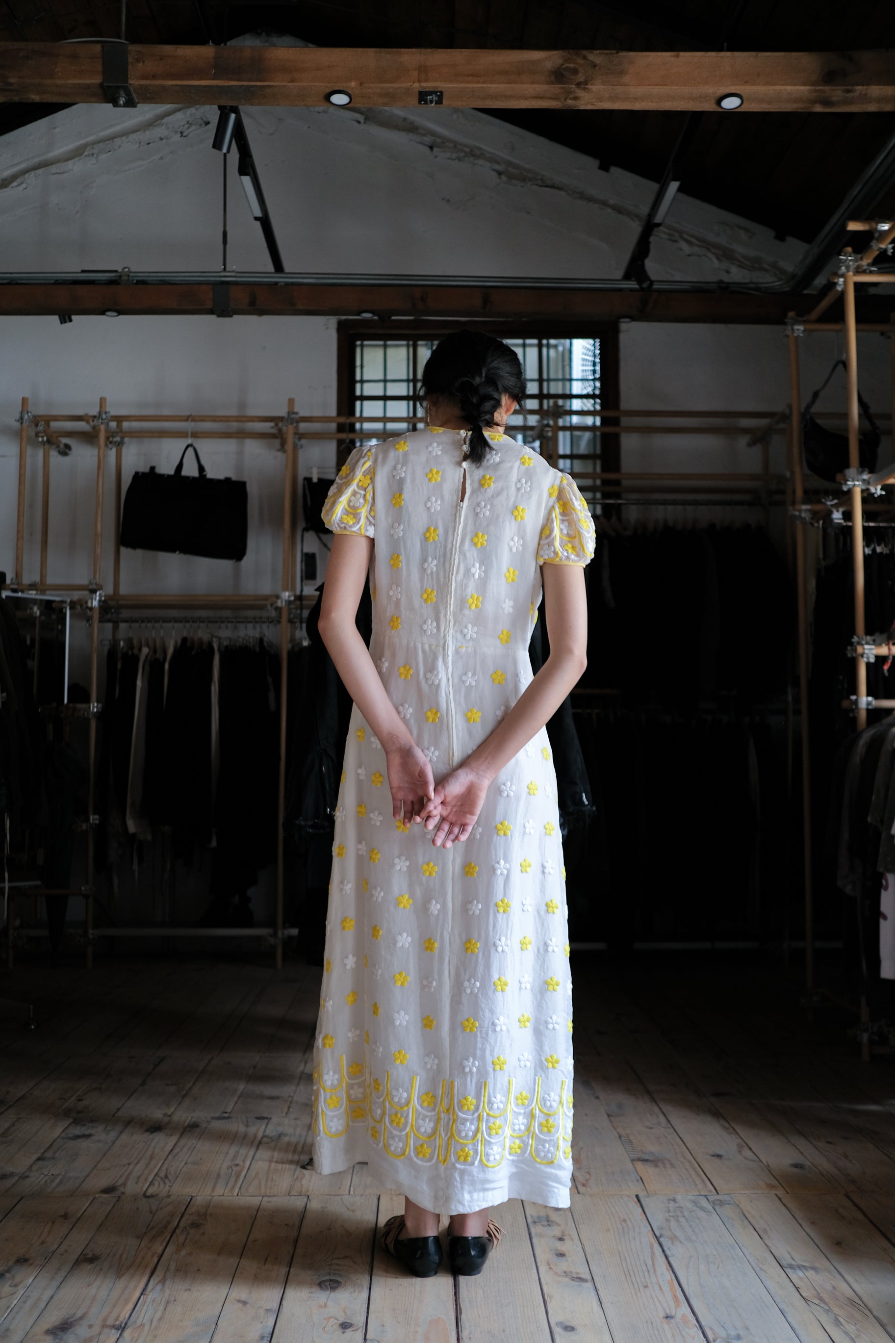 Vintage Silk Gauze Floral Dress / 古著絲質小花洋裝