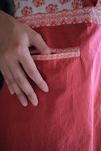 Vintage Bird and flowers Ruffled Bib Apron / 古著鳥與花荷葉邊圍裙