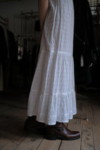1970's Embroidered Eyelet Flowers Lace Maxi Dress / 古著鏤空刺繡蕾絲長洋裝