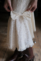 1970’s "Hana Hou" Muumuu Lace Dress / 古著米色穆穆蕾絲洋裝