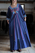 1960's Irene Pulos Mexican Folk Art Applique Kaftan / Rare墨西哥古著民族嵌花刺繡長袍