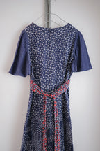 1970’s Calico Seersucker Maxi Dress / 古著碎花泡泡紗長洋裝
