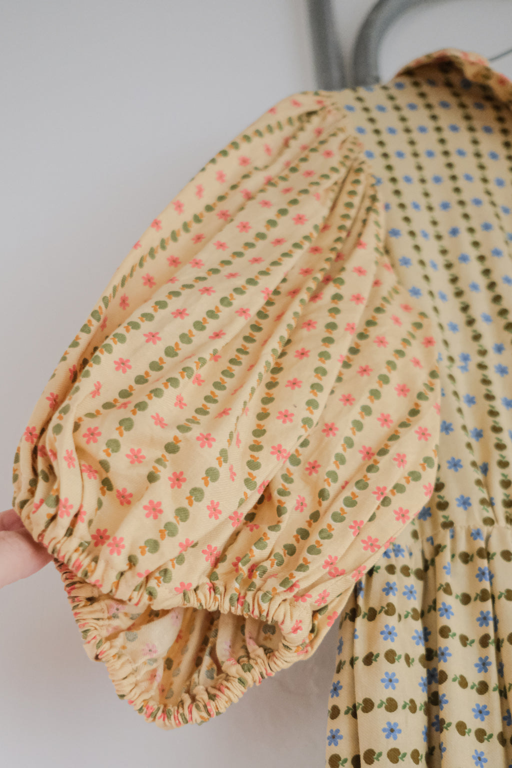 1970’s James Holton Puff Sleeve Dress / 古著果昔泡泡袖荷葉魚尾洋裝