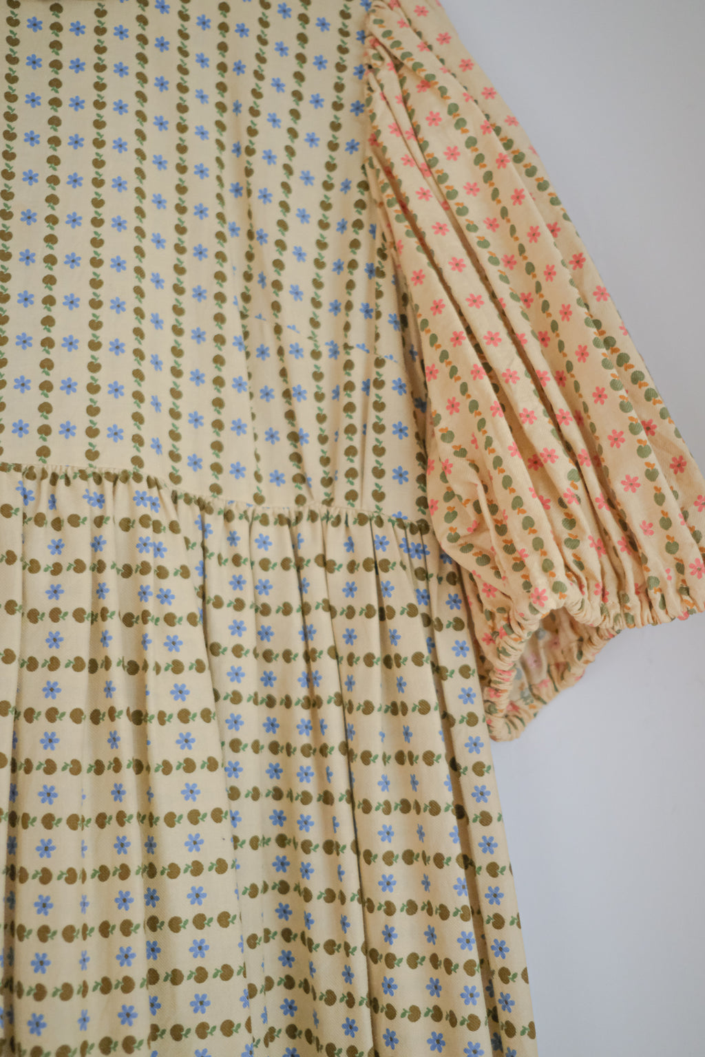 1970’s James Holton Puff Sleeve Dress / 古著果昔泡泡袖荷葉魚尾洋裝