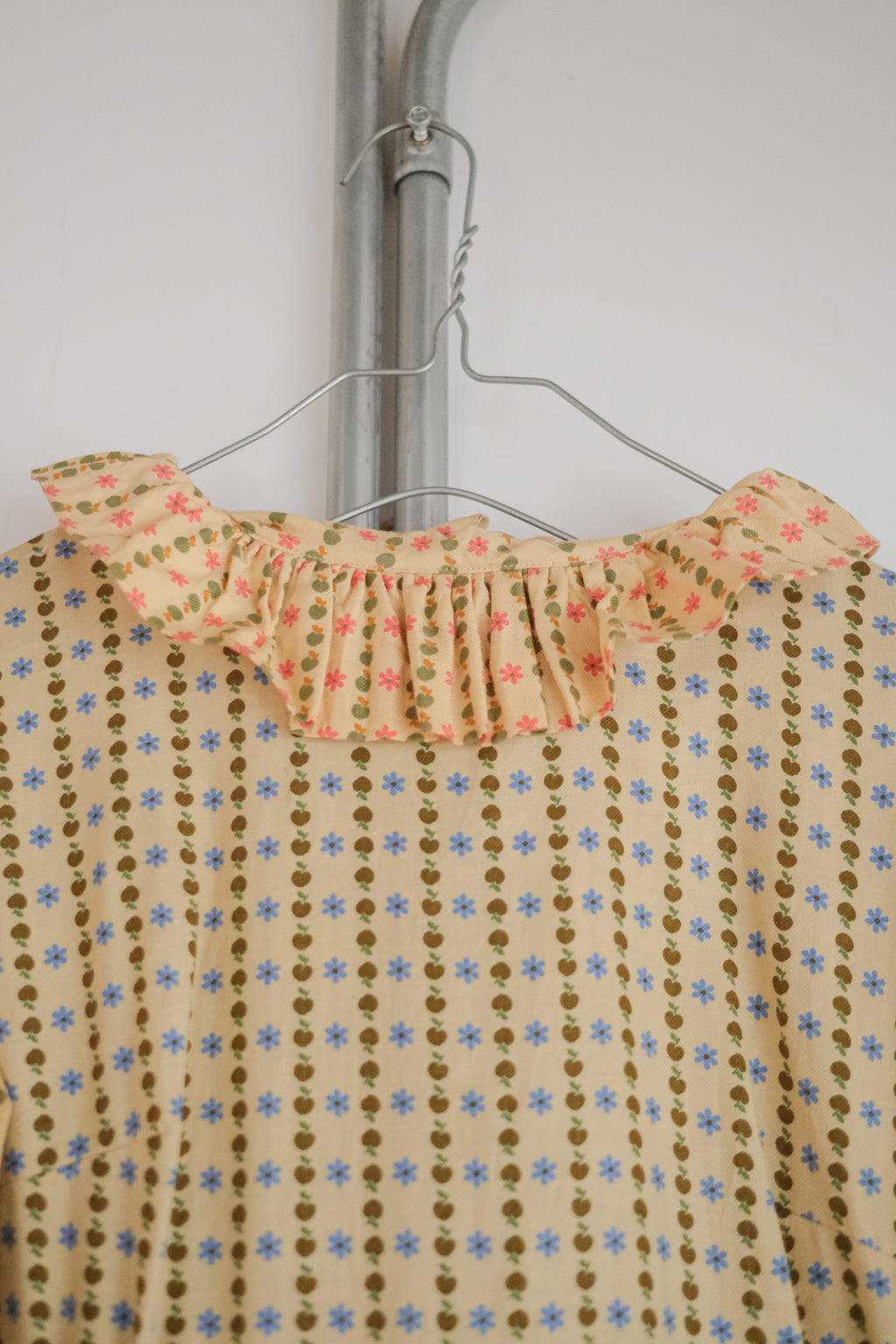 1970’s James Holton Puff Sleeve Dress / 古著果昔泡泡袖荷葉魚尾洋裝