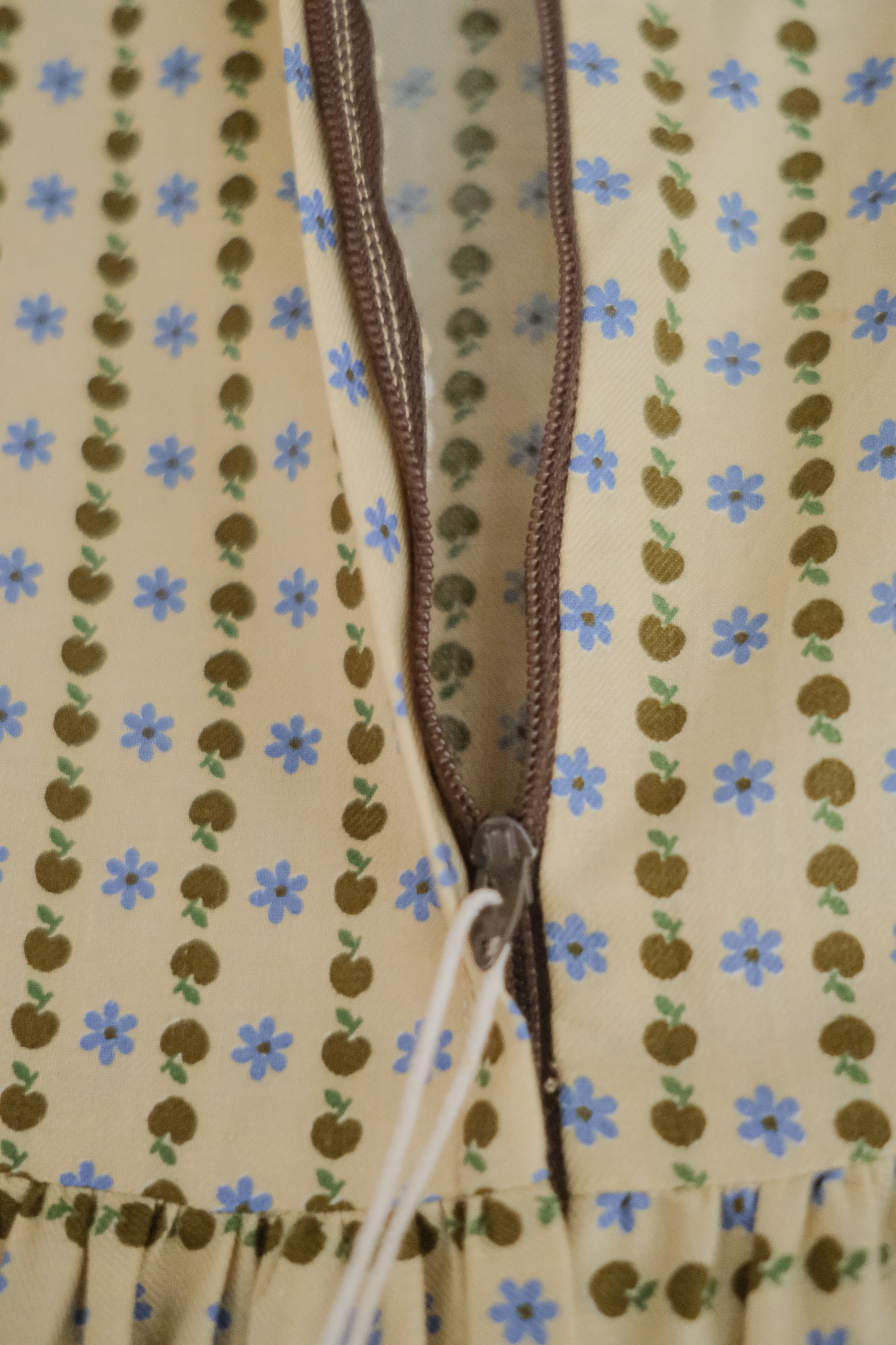 1970’s James Holton Puff Sleeve Dress / 古著果昔泡泡袖荷葉魚尾洋裝