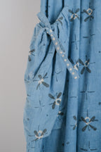 1990’s Indian Indigo Batik Embroidered Dress / 印度古著靛藍蠟染手刺繡洋裝