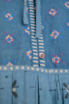 1990’s Indian Indigo Batik Embroidered Dress / 印度古著靛藍蠟染手刺繡洋裝