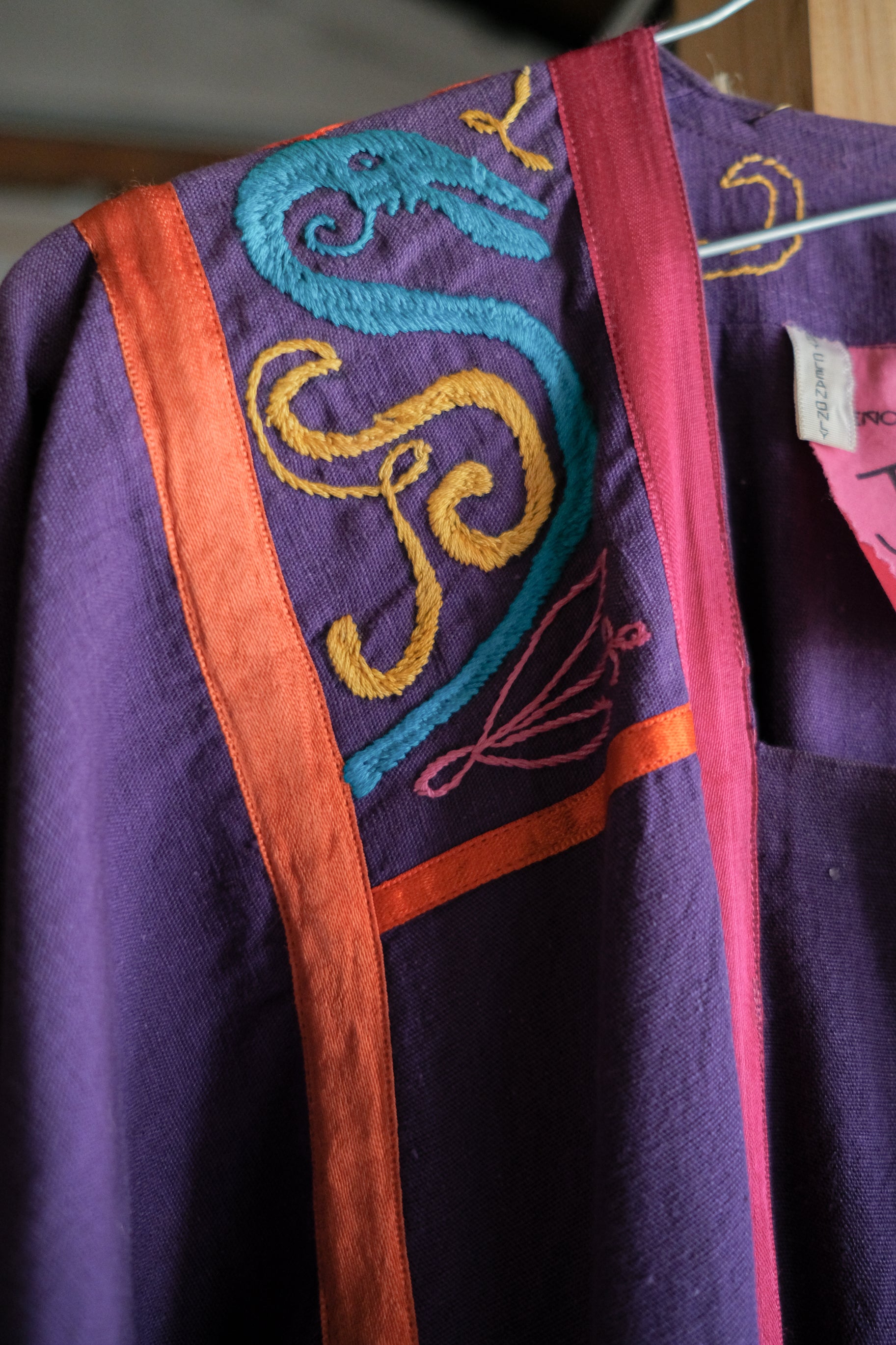 1970’s Josefa Embroidered Boho Mexican Kaftan / 古著Josefa緞帶刺繡墨西哥洋裝
