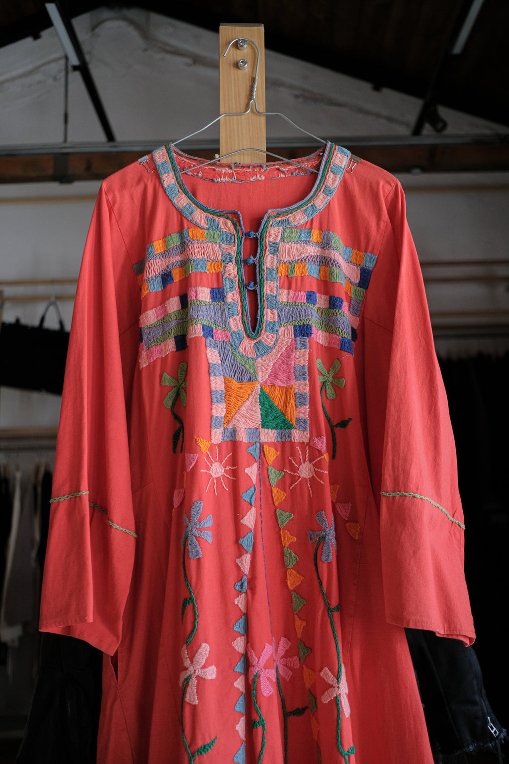 Vintage Mexican Oaxana Embroidered Dress