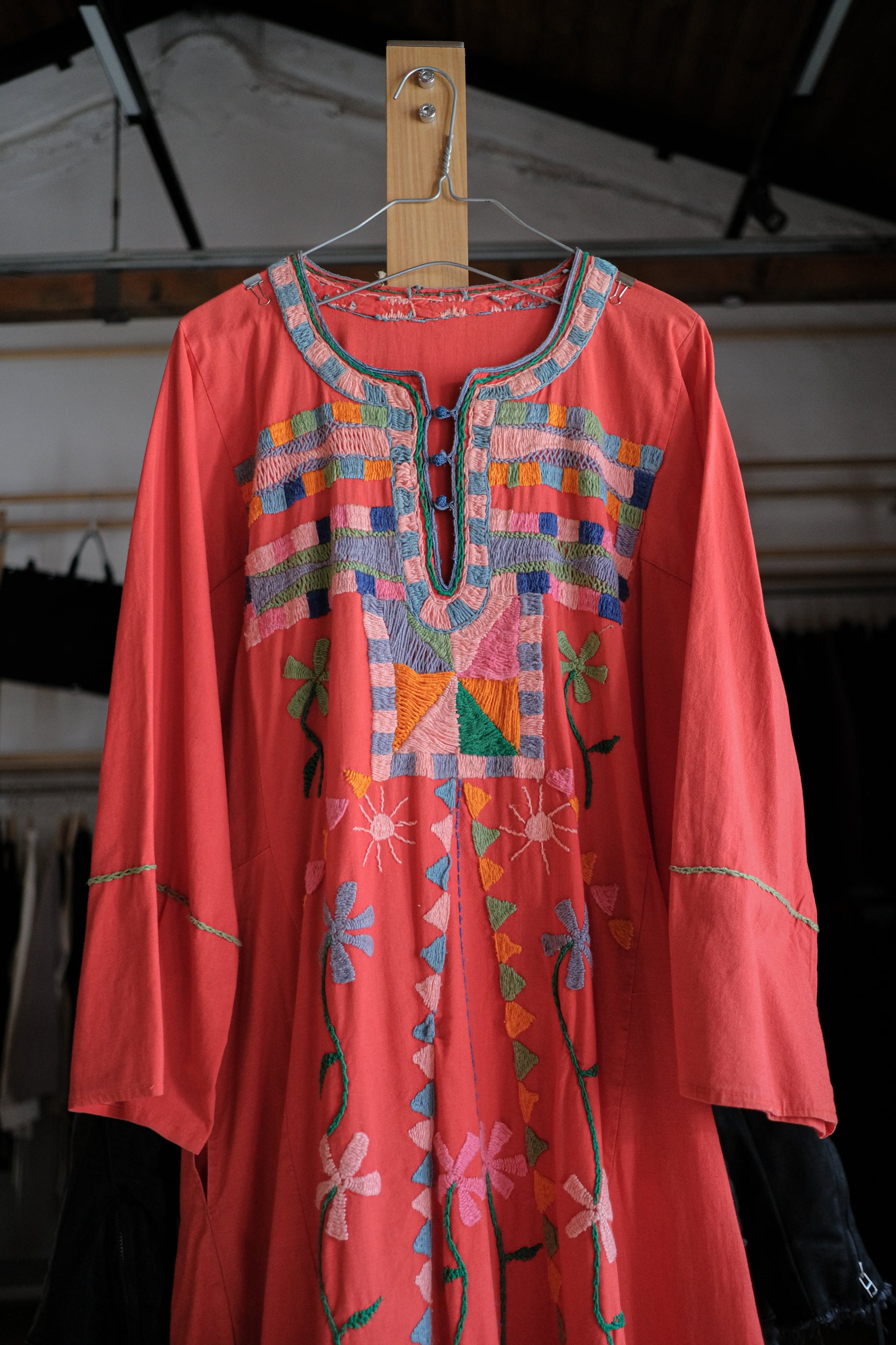 Vintage Mexican Oaxana Embroidered Dress