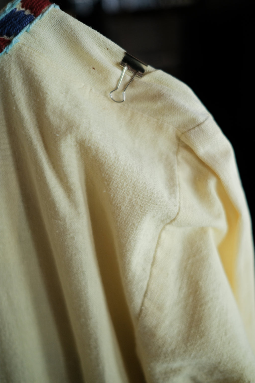 Vintage Egyptian Siwa Oasis Kaftan / 埃及古著奶油黃錫瓦刺繡長袍