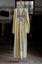 Vintage Egyptian Siwa Oasis Kaftan / 埃及古著奶油黃錫瓦刺繡長袍
