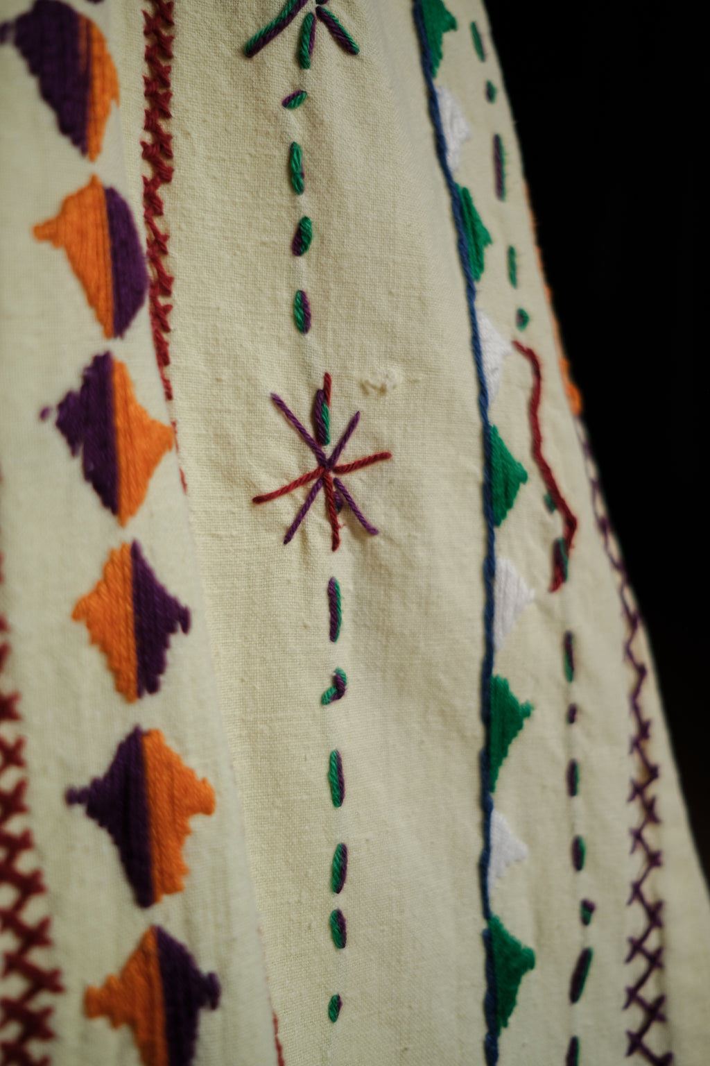 Vintage Egyptian Siwa Oasis Kaftan / 埃及古著奶油黃錫瓦刺繡長袍
