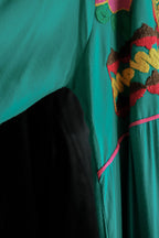 1980’s Egyptian Embroidered Kaftan / 埃及古著羽綠藍刺繡長袍