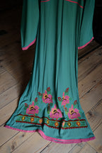 1980’s Egyptian Embroidered Kaftan / 埃及古著羽綠藍刺繡長袍