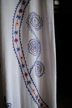 Vintage Indian Hand Embroidered Cotton Gauze Folk Kaftan / 印度古著手刺繡棉紗民族長袍
