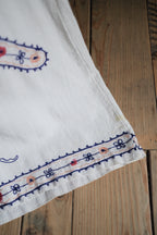 Vintage Indian Hand Embroidered Cotton Gauze Folk Kaftan / 印度古著手刺繡棉紗民族長袍