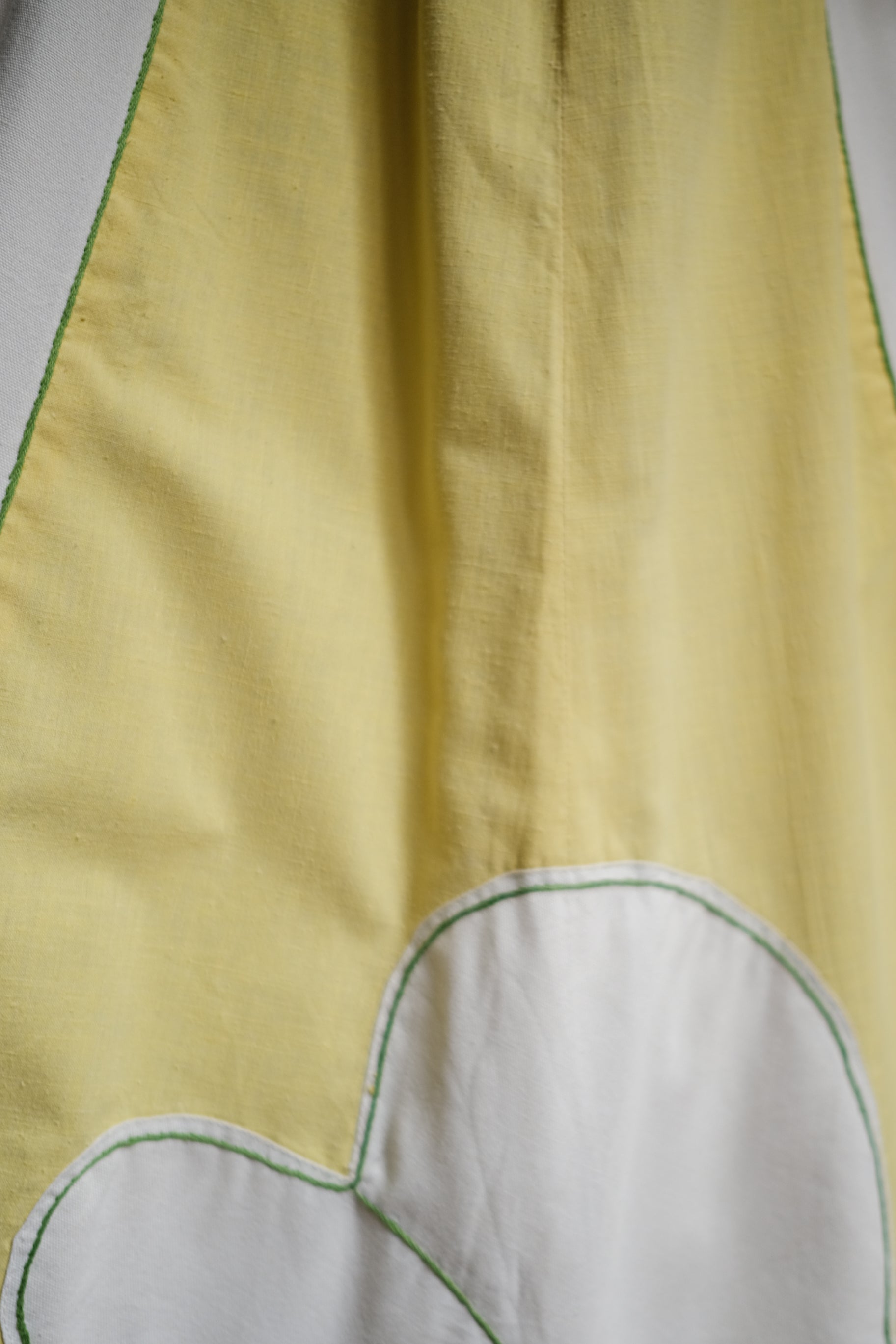 1970's 2 Tone Embroidered Art Applique Kaftan / 古著撞色嵌花刺繡長袍
