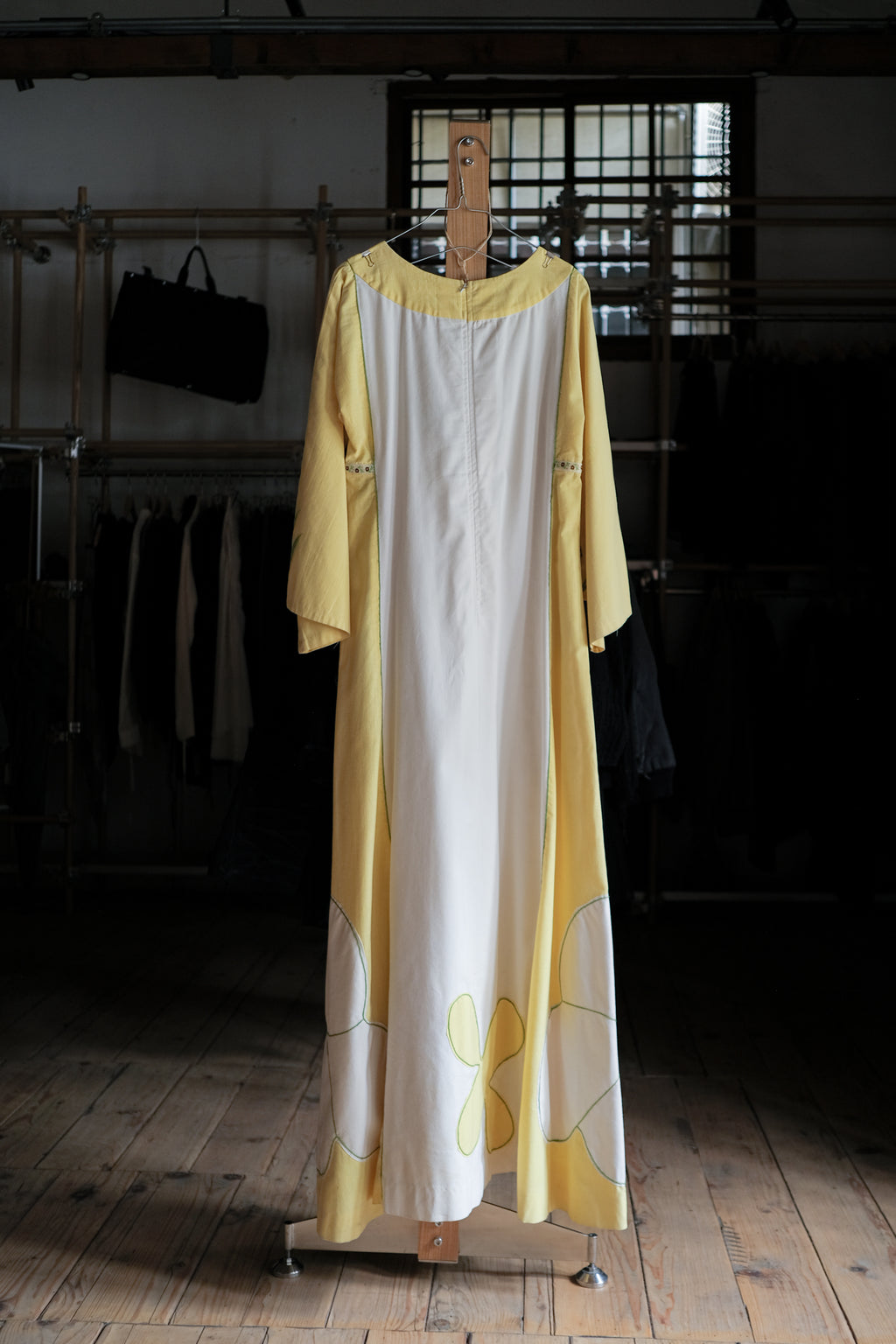 1970's 2 Tone Embroidered Art Applique Kaftan / 古著撞色嵌花刺繡長袍
