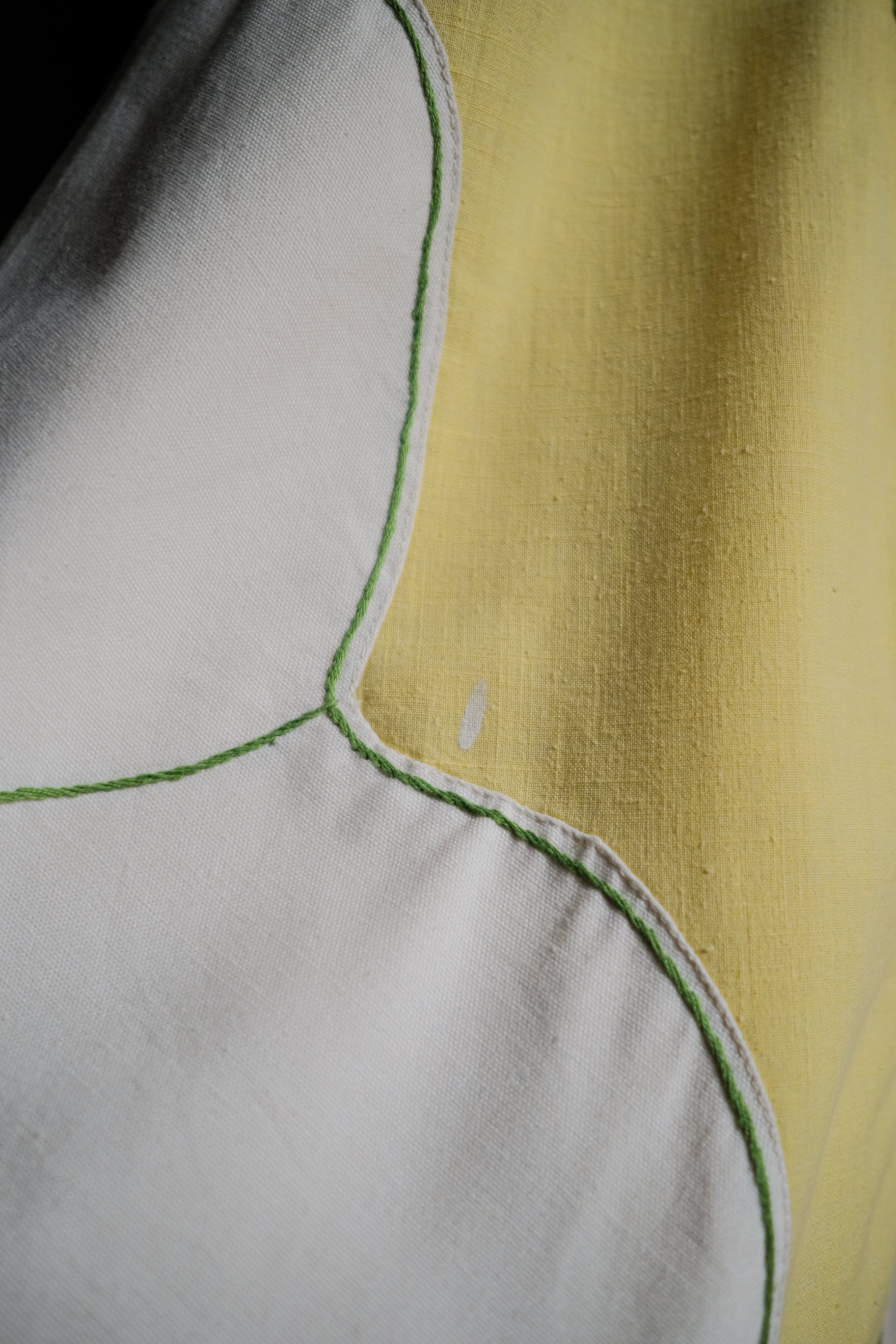 1970's 2 Tone Embroidered Art Applique Kaftan / 古著撞色嵌花刺繡長袍