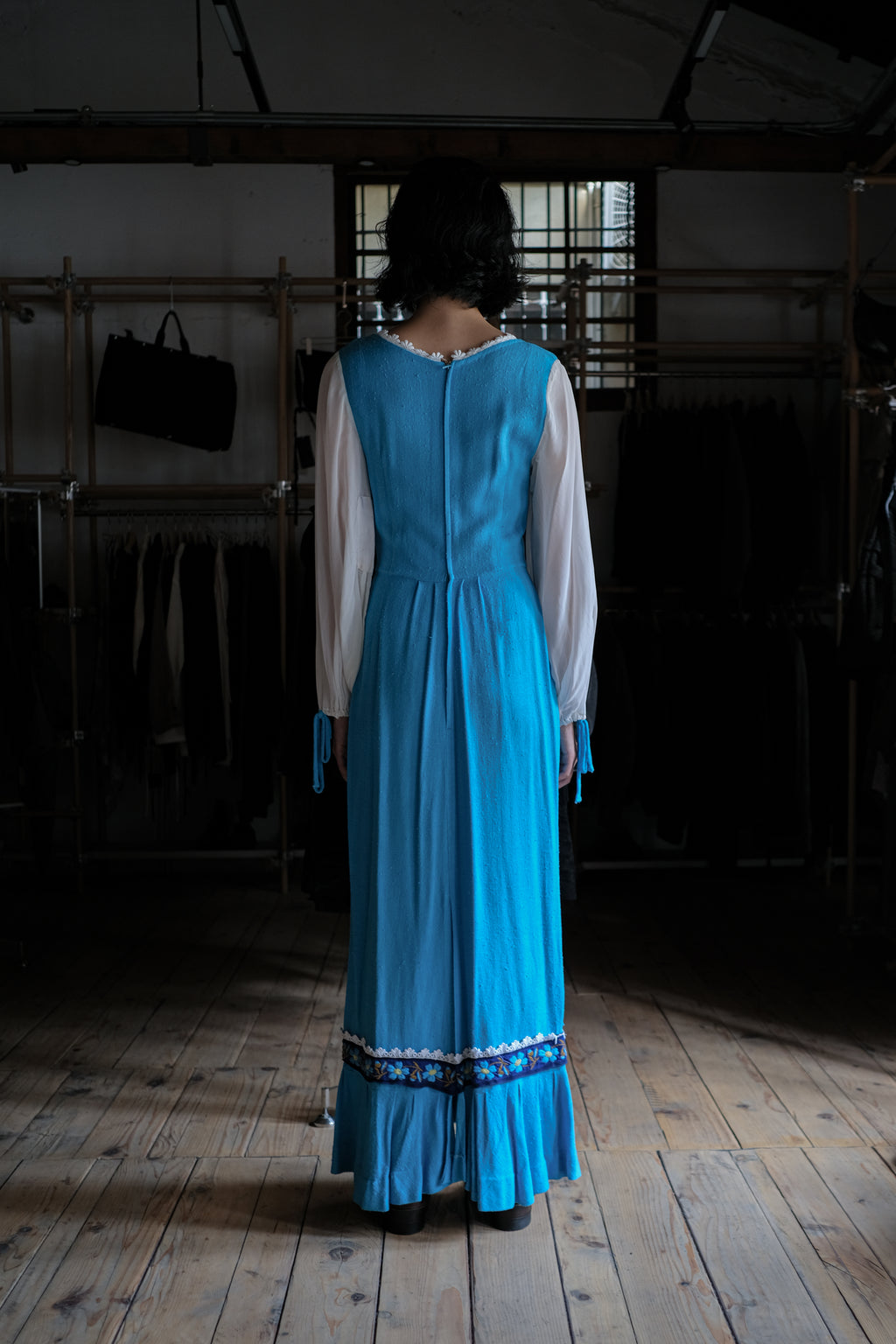 1970's Europe Embroidered Prairie Dress / 歐洲古著刺繡洋裝