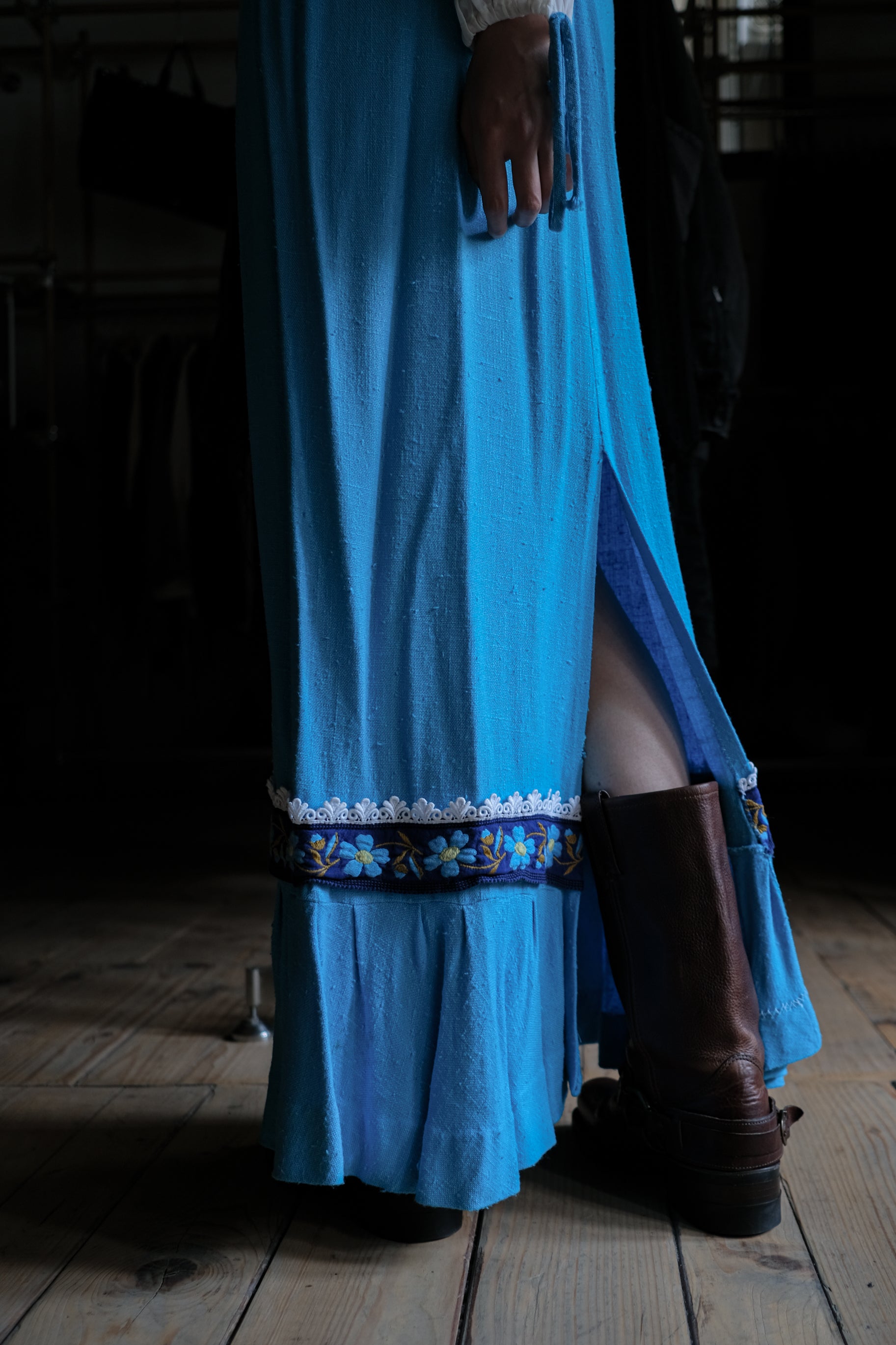 1970's Europe Embroidered Prairie Dress / 歐洲古著刺繡洋裝