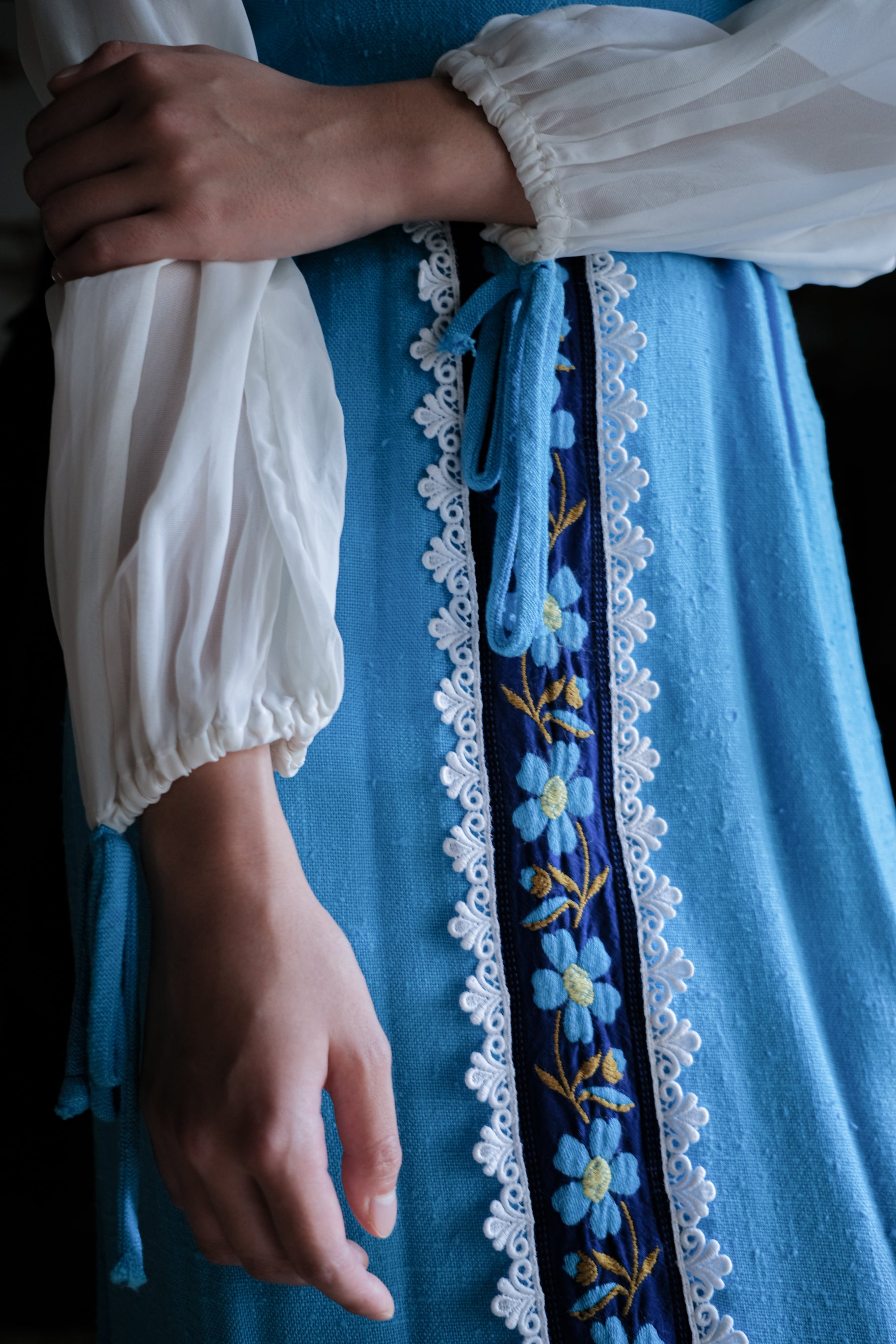 1970's Europe Embroidered Prairie Dress / 歐洲古著刺繡洋裝