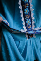 1970's Europe Embroidered Prairie Dress / 歐洲古著刺繡洋裝