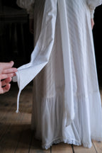 1970's Lace Bid Empire Waist Belted Dress / 古著蕾絲高腰綁帶長裙
