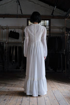 1970's "Jack Kramer" Pleated Empire Waist Belted Dress / 古著褶襉高腰綁帶長裙
