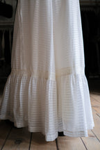 1970's "Jack Kramer" Pleated Empire Waist Belted Dress / 古著褶襉高腰綁帶長裙