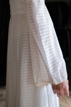 1970's "Jack Kramer" Pleated Empire Waist Belted Dress / 古著褶襉高腰綁帶長裙