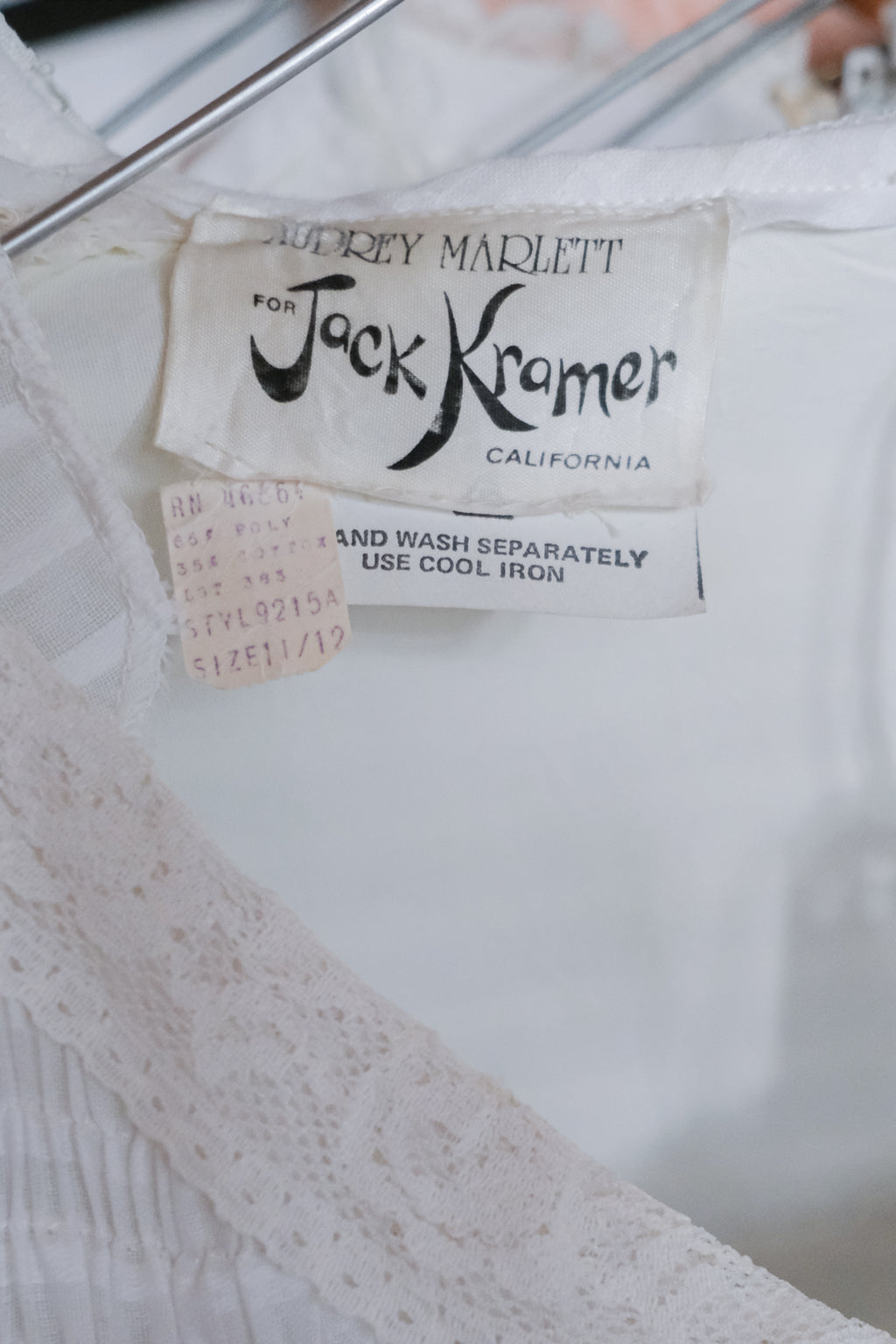 1970's "Jack Kramer" Pleated Empire Waist Belted Dress / 古著褶襉高腰綁帶長裙