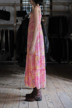 Vintage Floral Printed Dress / 古著夏日花卉平口洋裝
