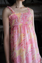 Vintage Floral Printed Dress / 古著夏日花卉平口洋裝