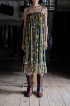 Vintage Striped Polka Dot Print Dres / 古著花紋印花平口洋裝