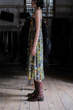 Vintage Striped Polka Dot Print Dres / 古著花紋印花平口洋裝