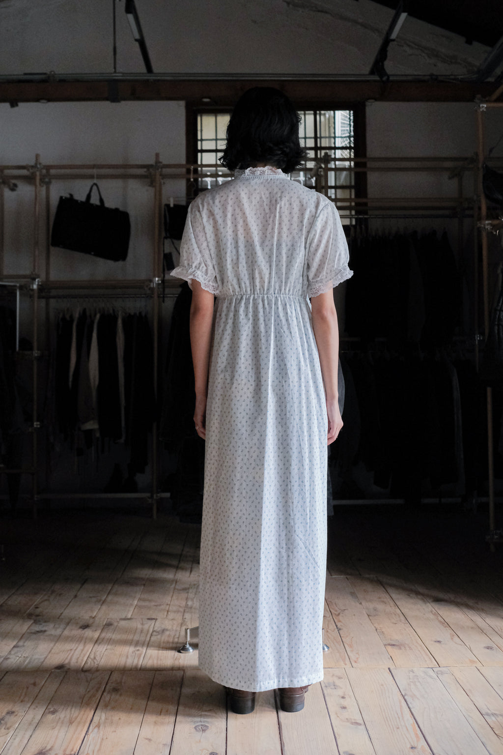 Vintage Nightgown Sheer Dress / 古著滿花透膚睡袍洋裝