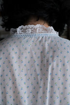 Vintage Nightgown Sheer Dress / 古著滿花透膚睡袍洋裝