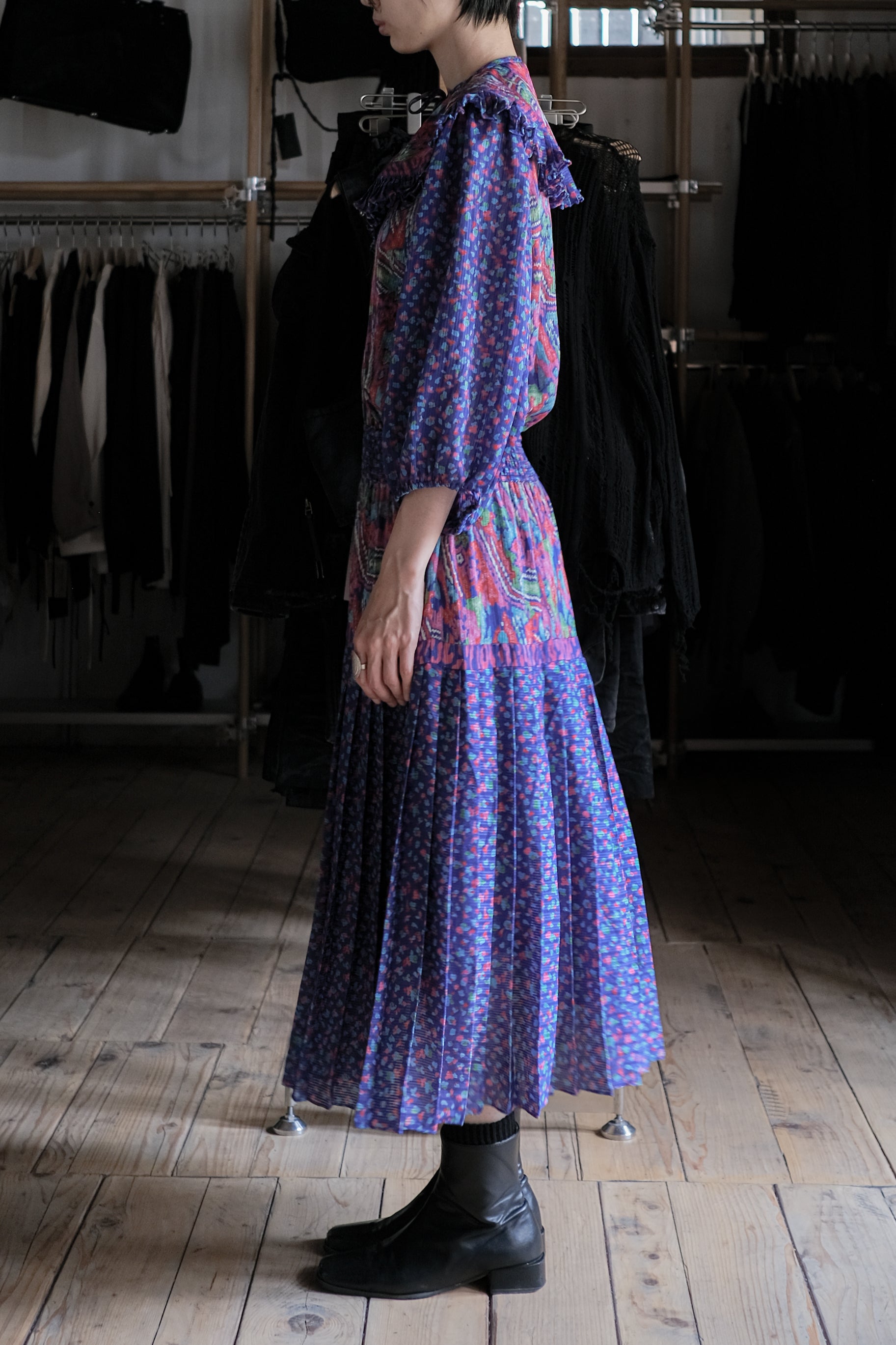 Vintage Romantic Maxi Flowy Boho Pattern Dress / 古著波西米亞風洋裝