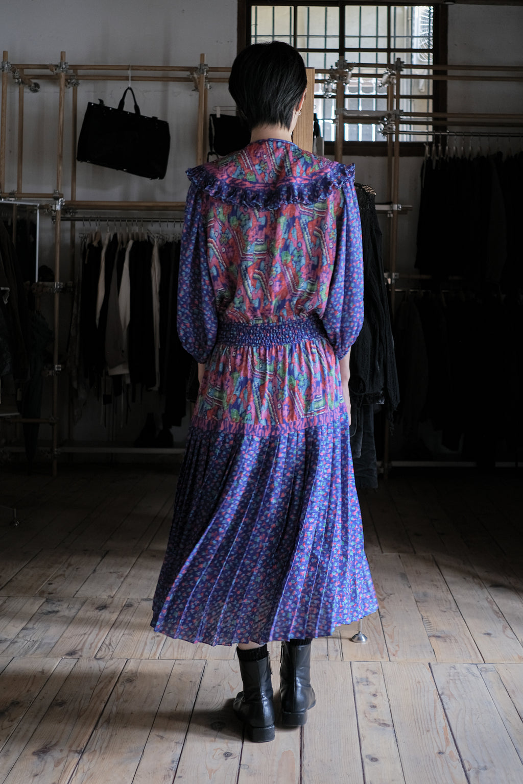 Vintage Romantic Maxi Flowy Boho Pattern Dress / 古著波西米亞風洋裝